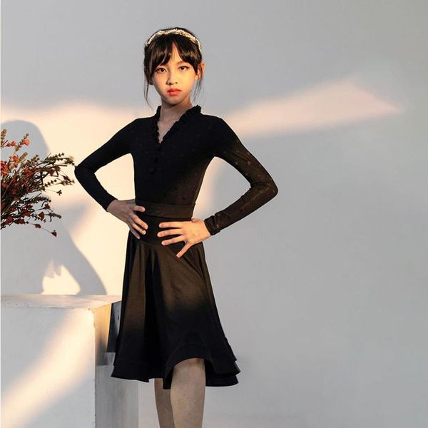 stage wear 2021 kids girls latin dance dress black lace rumba samba skirts autumn long sleeves jazz chacha costume g3569, Black;red
stage wear 2021 kids girls latin dance dress black lace rumba samba skirts autumn long sleeves jazz chacha costume g3569, Black;red