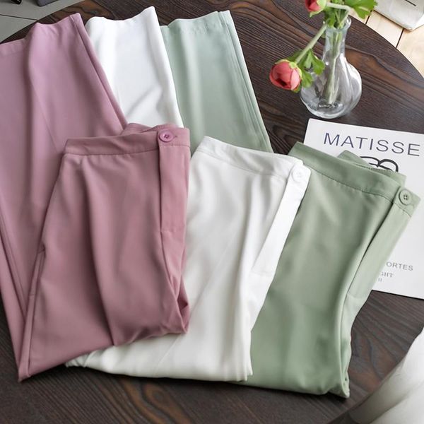 women's pants & capris womens elegant casual pant high waist chic office lady wide leg female trousers, Black;white 
women's pants & capris womens elegant casual pant high waist chic office lady wide leg female trousers, Black;white