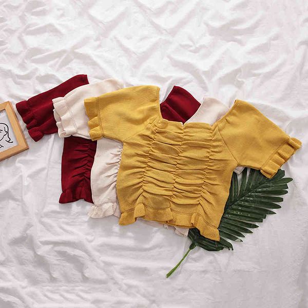 women off shoulder t-shirts female pleated tees solid cotton short sleeve t summer stretchy t-shirts womem 210518, White
women off shoulder t-shirts female pleated tees solid cotton short sleeve t summer stretchy t-shirts womem 210518, White