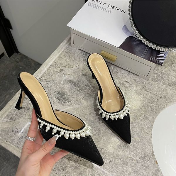 official website 70% off outlet women sandals summer new fashion beaded pointed mules women's stiletto stilettos, Black
official website 70% off outlet women sandals summer new fashion beaded pointed mules women's stiletto stilettos, Black