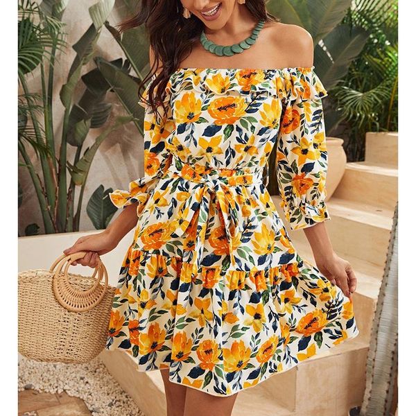 casual dresses novalya slim slash neck women fashion three quarter dress elegant collected waisted printed female ladies, Black;gray
casual dresses novalya slim slash neck women fashion three quarter dress elegant collected waisted printed female ladies, Black;gray