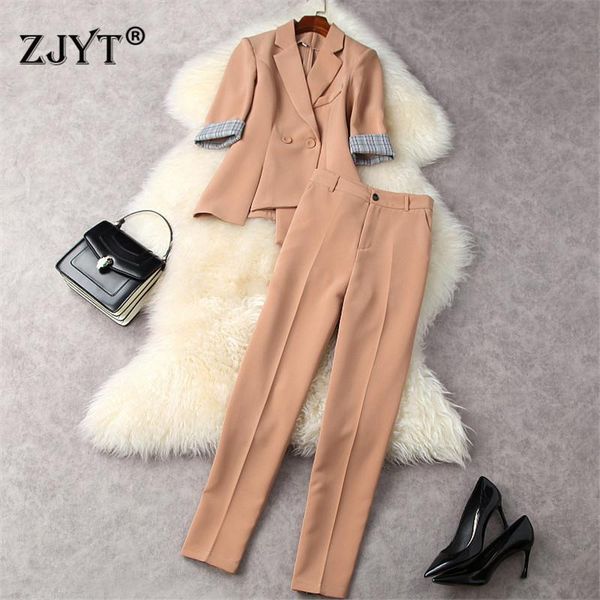 women's two piece pants 2021 spring designers lady office business formal blazer suits set elegant women pencil outfits, White
women's two piece pants 2021 spring designers lady office business formal blazer suits set elegant women pencil outfits, White