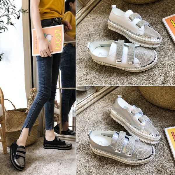 south korean version of white shoes for woman 2021 new summer flat - bottom casual shoes with water drill, Black
south korean version of white shoes for woman 2021 new summer flat - bottom casual shoes with water drill, Black
