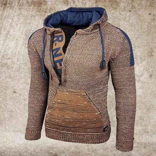 autumn and winter men's mixed color hooded pullover sweater long sleeve sweater coat, Black
autumn and winter men's mixed color hooded pullover sweater long sleeve sweater coat, Black