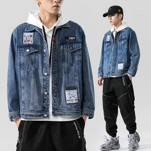 men's denim jackets spring casual loose motorcycle korean style hip hop high street retro jean coats, Black;brown
men's denim jackets spring casual loose motorcycle korean style hip hop high street retro jean coats, Black;brown