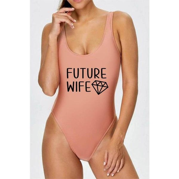 women's swimwear future wife print 2021 women bodysuit beachwear maillot de bain one piece swimsuit high cut bathing suit black monokin, White;black
women's swimwear future wife print 2021 women bodysuit beachwear maillot de bain one piece swimsuit high cut bathing suit black monokin, White;black