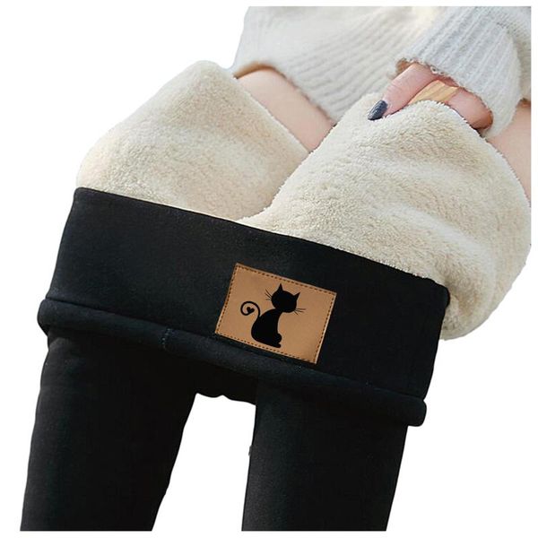 women's leggings 2021 winter women cashmere pants high waist solid tight thick velvet wool trousers warm cat sign pantalones plus size#, Black
women's leggings 2021 winter women cashmere pants high waist solid tight thick velvet wool trousers warm cat sign pantalones plus size#, Black