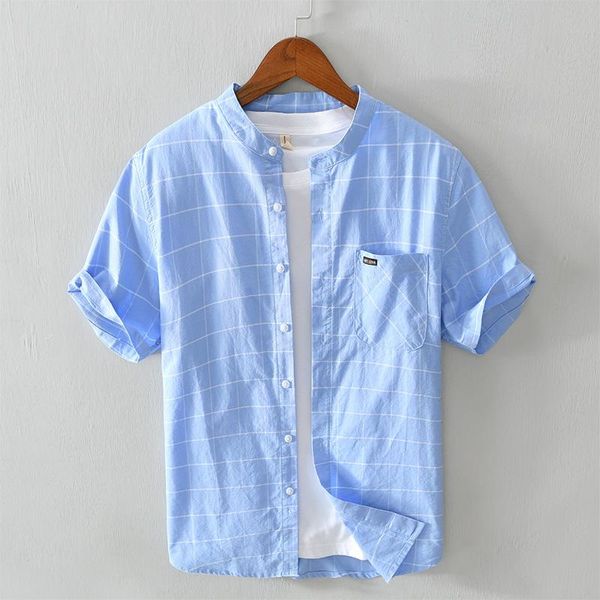 men's casual shirts men solid color stand collar plaid shirt pure cotton oxford 2021 brand design formal business, White;black
men's casual shirts men solid color stand collar plaid shirt pure cotton oxford 2021 brand design formal business, White;black