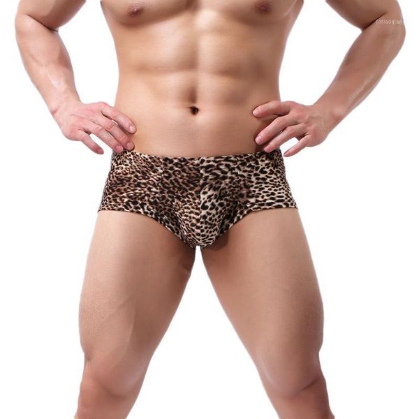 

underpants fashion leopard print mens underwear boxers u bulge pouch men boxer shorts breathable male panties cueca homme, Black;white
