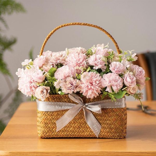 decorative flowers & wreaths portable basket artificial with flowerpot set fake silk bouquet for home wedding party festival decoration ind
decorative flowers & wreaths portable basket artificial with flowerpot set fake silk bouquet for home wedding party festival decoration ind