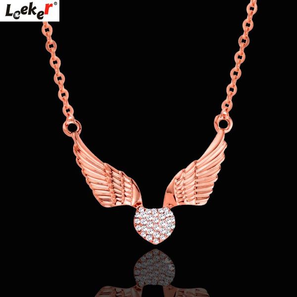 pendant necklaces leeker charm angel wing necklace for women shiny crystal heart rose gold color link chain accessoriese jewelry 530 lk8, Silver
pendant necklaces leeker charm angel wing necklace for women shiny crystal heart rose gold color link chain accessoriese jewelry 530 lk8, Silver