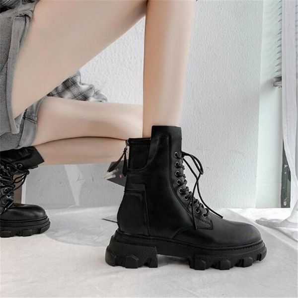 boots fashion women platform black leather ankle lace up thick heels gothic punk combat for winter shoe
boots fashion women platform black leather ankle lace up thick heels gothic punk combat for winter shoe