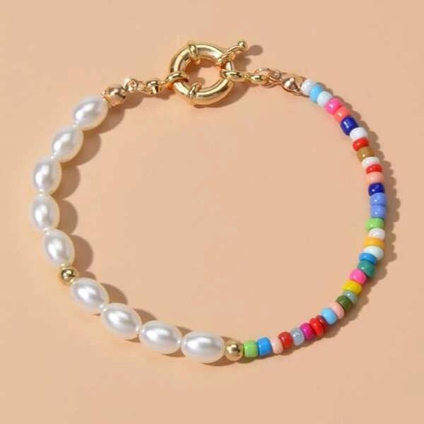 charm bracelets kirykle 2021 ins style bohemian bracelet for women handmade faux pearl beaded pulsera jewelry gift, Golden;silver
charm bracelets kirykle 2021 ins style bohemian bracelet for women handmade faux pearl beaded pulsera jewelry gift, Golden;silver