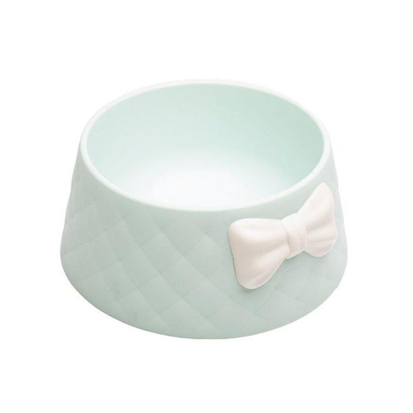cute pet feeder rhombus texture bow-knot candy color small dog cats bowl cat bowls & feeders