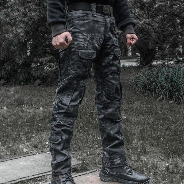 military tactical python camouflage pants men's straight slim feet special forces training overalls frog, Black
military tactical python camouflage pants men's straight slim feet special forces training overalls frog, Black