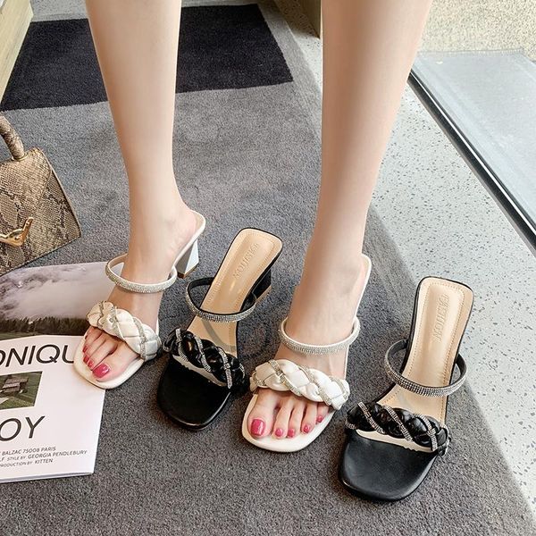 slippers casual square toe female shoes slides jelly flip flops women heels luxury 2021 summer soft block glitter high crystal p, Black
slippers casual square toe female shoes slides jelly flip flops women heels luxury 2021 summer soft block glitter high crystal p, Black