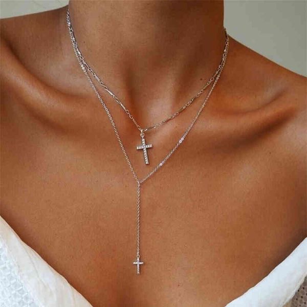 fashion gold silver color crystal cross necklaces for women pendants bohemian layered chain necklace choker collar jewelry gift
fashion gold silver color crystal cross necklaces for women pendants bohemian layered chain necklace choker collar jewelry gift