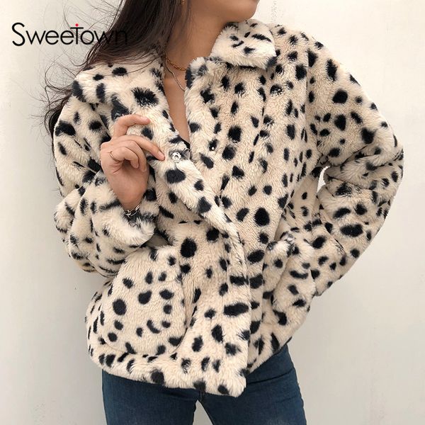 leopard print y2k teddy jacket coat women winter thick warm faux fur overcoat turn down collar outerwear vintage coats, Black;white
leopard print y2k teddy jacket coat women winter thick warm faux fur overcoat turn down collar outerwear vintage coats, Black;white