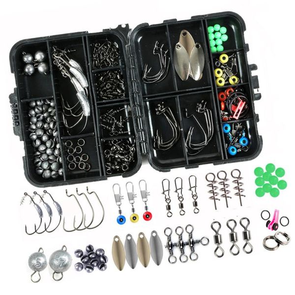 155pcs fishing tackle accessories kit swivels snaps hooks lead sinkers beads box set for carp
155pcs fishing tackle accessories kit swivels snaps hooks lead sinkers beads box set for carp
