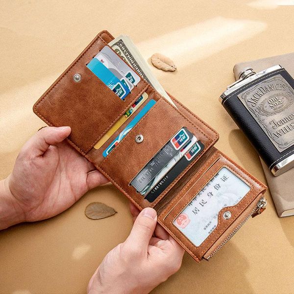 wallets vintage male clip wallet pu leather small coin purse for men trifold man card holder cartera fashion men's money bag, Red;black
wallets vintage male clip wallet pu leather small coin purse for men trifold man card holder cartera fashion men's money bag, Red;black