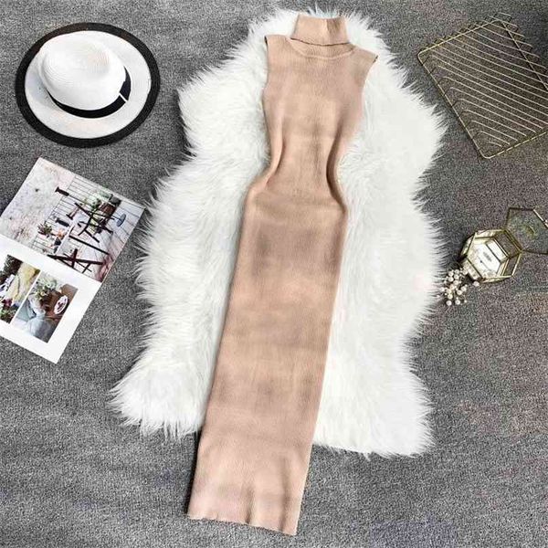 feminine turtleneck sleeveless retro pure-colored knitted dress women vestidos verano e896 210527, Black;gray
feminine turtleneck sleeveless retro pure-colored knitted dress women vestidos verano e896 210527, Black;gray
