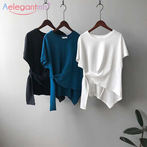 aelegantmis bandage irregular short women solid loose o neck t shirts female casual korean 3 colors sleeve summer 210607, White
aelegantmis bandage irregular short women solid loose o neck t shirts female casual korean 3 colors sleeve summer 210607, White