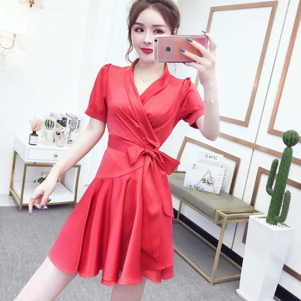 women summer v-neck mini wrap dress fashion elegant high waisted sashes boho ruffles beach short vestidos 210526, Black;gray
women summer v-neck mini wrap dress fashion elegant high waisted sashes boho ruffles beach short vestidos 210526, Black;gray
