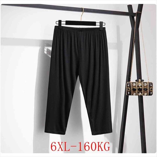 summer plus size 2xl 6xl women leggings hip 170cm high elasticity loose solid color bottoming cropped pants, Black
summer plus size 2xl 6xl women leggings hip 170cm high elasticity loose solid color bottoming cropped pants, Black