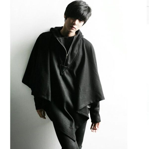 men's hoodies & sweatshirts personality mens cape shawl hooded bat loose coat male hairdresser alternative performance stage lounge wea, Black
men's hoodies & sweatshirts personality mens cape shawl hooded bat loose coat male hairdresser alternative performance stage lounge wea, Black
