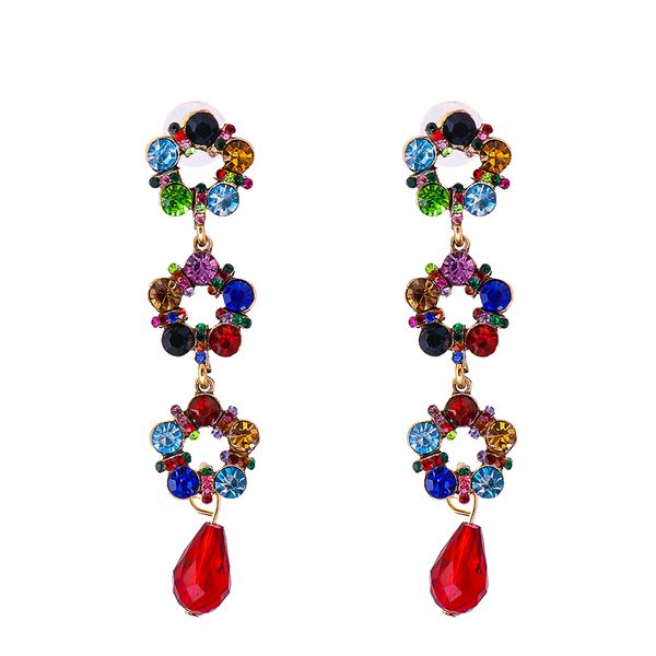 fashion metal rhinestone colorful flower earrings women's creative vintage dangle drop earring party accessories jewelry gifts, Silver
fashion metal rhinestone colorful flower earrings women's creative vintage dangle drop earring party accessories jewelry gifts, Silver