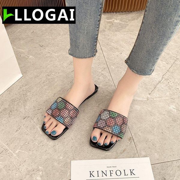 crystal bling sandals woman shoes flip-flops women summer flat slippers elegant ladies square toe slides outside female, Black
crystal bling sandals woman shoes flip-flops women summer flat slippers elegant ladies square toe slides outside female, Black