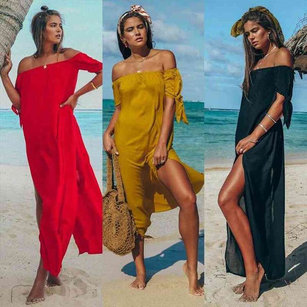 summer beach off shoulder split maxi dress women swimwear cover up kaftan dress swimsuit beachwear, White;black
summer beach off shoulder split maxi dress women swimwear cover up kaftan dress swimsuit beachwear, White;black