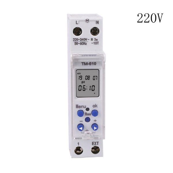 programmable timer switch lcd display 18mm single module din rail 220v external trigger timers
programmable timer switch lcd display 18mm single module din rail 220v external trigger timers