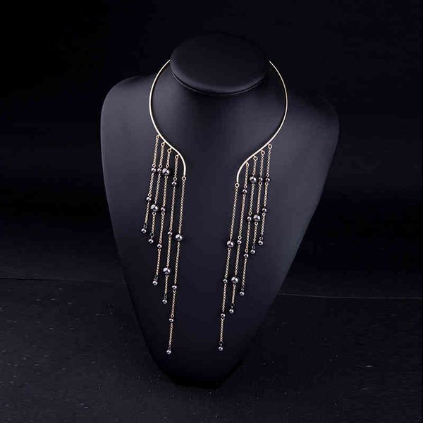 yutong balanbiu black ccb beads hyperbole long tassel women torques necklace 2019 fashion special design jewelry wholesale, Silver
yutong balanbiu black ccb beads hyperbole long tassel women torques necklace 2019 fashion special design jewelry wholesale, Silver