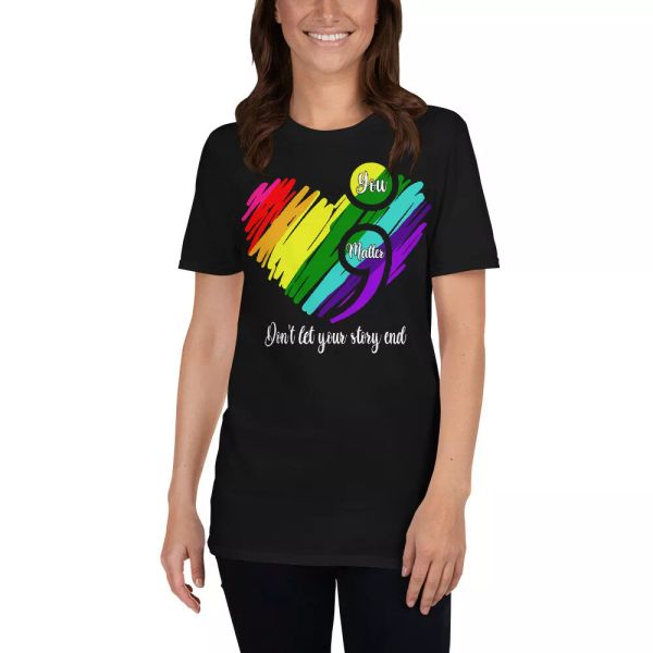 you matter don't let your story end semicolon mental health awareness shirt, White;black
you matter don't let your story end semicolon mental health awareness shirt, White;black