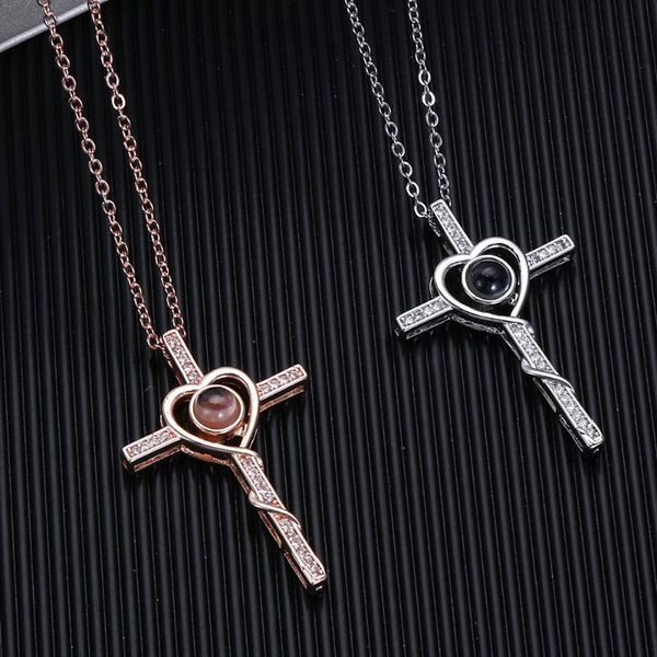 chains rose gold projection pendant necklace 100 languages i love you for women jewelry memory wedding valentine's day, Silver
chains rose gold projection pendant necklace 100 languages i love you for women jewelry memory wedding valentine's day, Silver