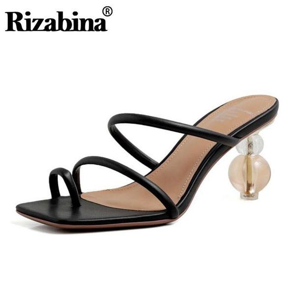 rizabina natural leather shoes women high heels sandals strange style ladies slip on female footwear size 34-40, Black
rizabina natural leather shoes women high heels sandals strange style ladies slip on female footwear size 34-40, Black