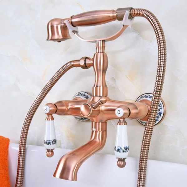 antique red copper brass wall mounted bathroom clawfoot tub faucet mixer tap telephone shower head dual ceramic handles ana331 sets
antique red copper brass wall mounted bathroom clawfoot tub faucet mixer tap telephone shower head dual ceramic handles ana331 sets