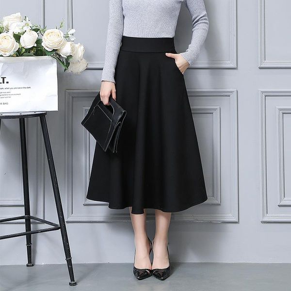skirts women's long solid spring autumn a line high waist ladies skirt casual midi pockets elegant for female 2021, Black
skirts women's long solid spring autumn a line high waist ladies skirt casual midi pockets elegant for female 2021, Black