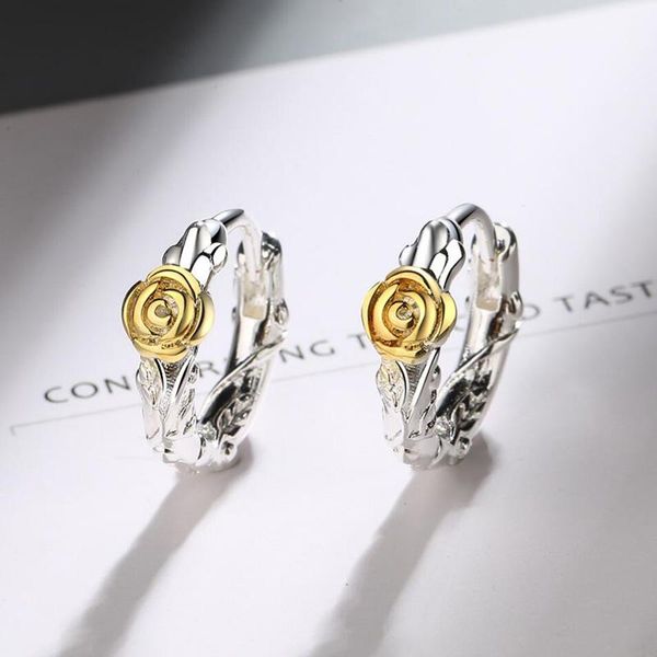 hoop & huggie kofsac gold color rose earrings for women silver colour romantic fashion earring beautiful ear gifts engagement accessories, Golden;silver
hoop & huggie kofsac gold color rose earrings for women silver colour romantic fashion earring beautiful ear gifts engagement accessories, Golden;silver