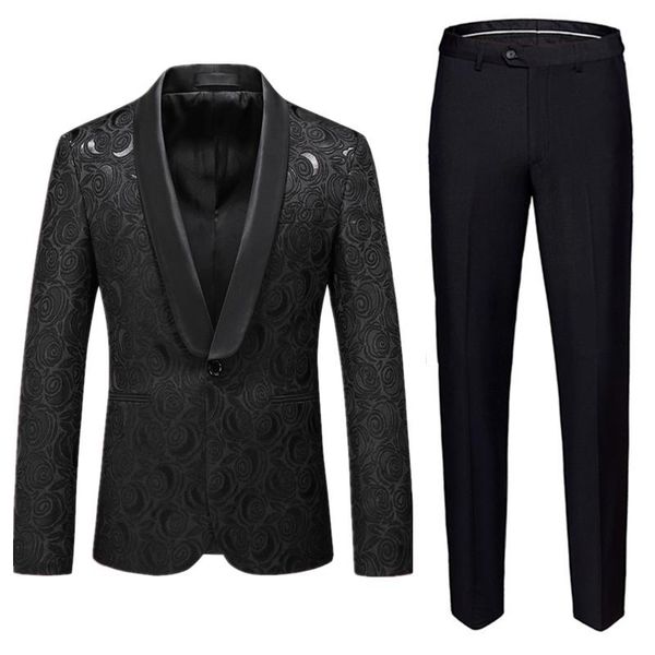 fashion men business jacquard suit two-piece set black and white slim fit man wedding banquet groom dress one-button blazer men's suits, White;black
fashion men business jacquard suit two-piece set black and white slim fit man wedding banquet groom dress one-button blazer men's suits, White;black
