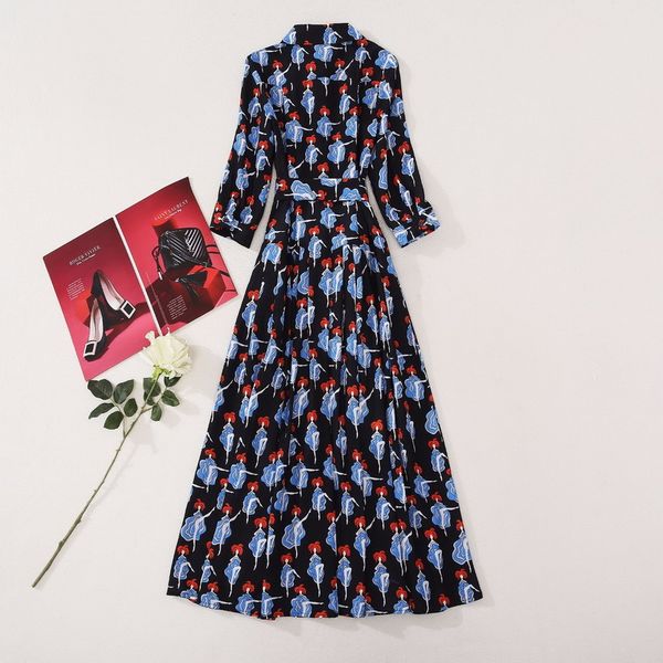 capris 2021 autumn fashion shirt style women turn-down collar dance gilr print 3/4 sleeve belted casual long maxi, Black;gray
capris 2021 autumn fashion shirt style women turn-down collar dance gilr print 3/4 sleeve belted casual long maxi, Black;gray