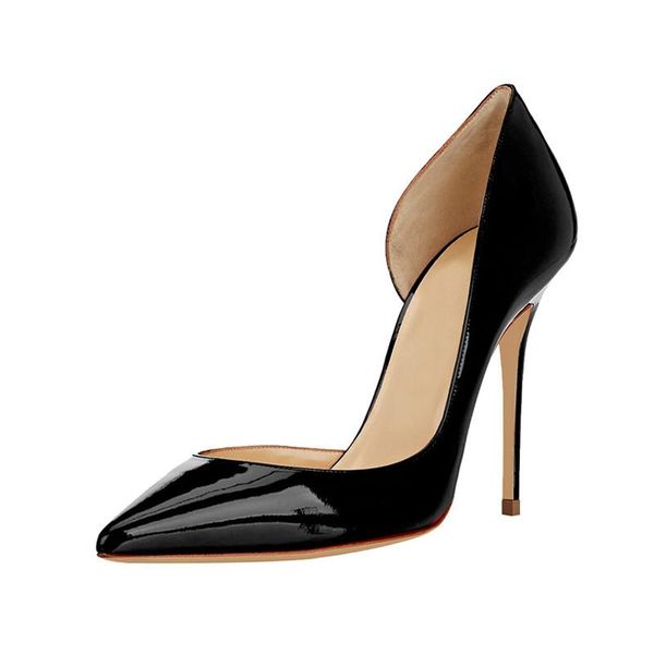 dress shoes patent leather high heel side hollow pumps pointed toe women heels party cut out ladies, Black
dress shoes patent leather high heel side hollow pumps pointed toe women heels party cut out ladies, Black
