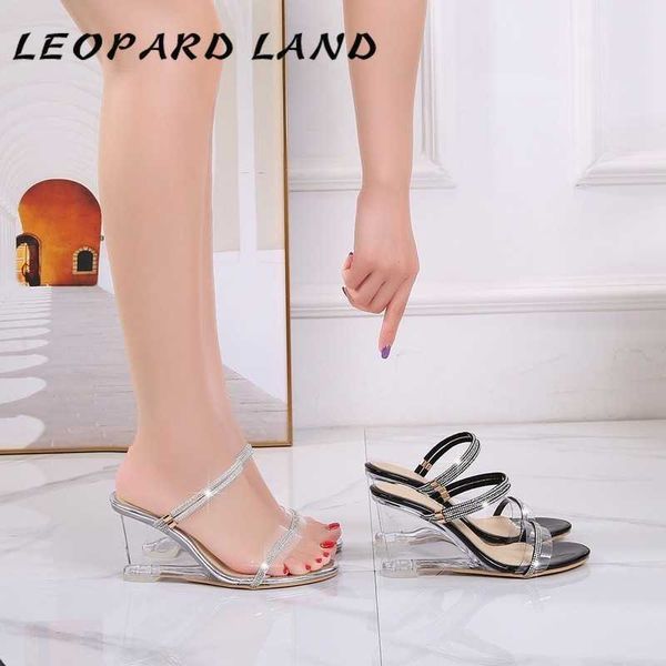 leopard land sandals for women purpose crystal transparent slanted heel sandals summer line women's slippers high heels wz y0721, Black
leopard land sandals for women purpose crystal transparent slanted heel sandals summer line women's slippers high heels wz y0721, Black