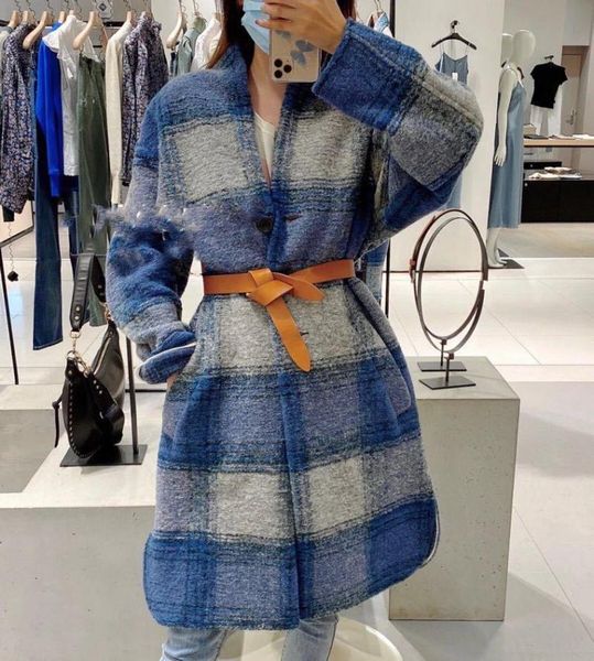 women's wool & blends women coat 2021 autumn and winter woolen classic silhouette v-neck plaid, Black
women's wool & blends women coat 2021 autumn and winter woolen classic silhouette v-neck plaid, Black