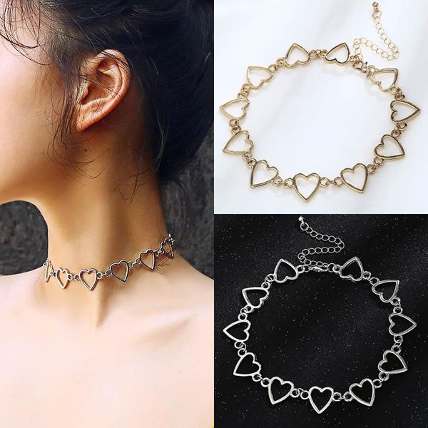 chokers 1pc golden silver heart sweet hollow out choker adjustable punk style beautiful necklaces females girls accessories seaside
chokers 1pc golden silver heart sweet hollow out choker adjustable punk style beautiful necklaces females girls accessories seaside