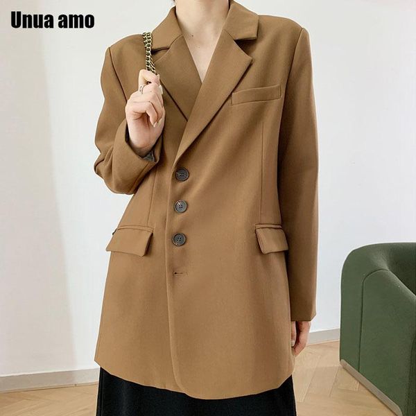 women's suits & blazers unua amo 2021 autumn solid elegant blazer women stylish single breasted office lady outwear female loose casual, White;black
women's suits & blazers unua amo 2021 autumn solid elegant blazer women stylish single breasted office lady outwear female loose casual, White;black