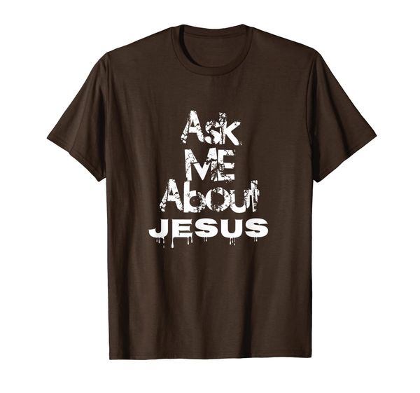 ask me about jesus t-shirt | mobile evangelism shirt, White;black