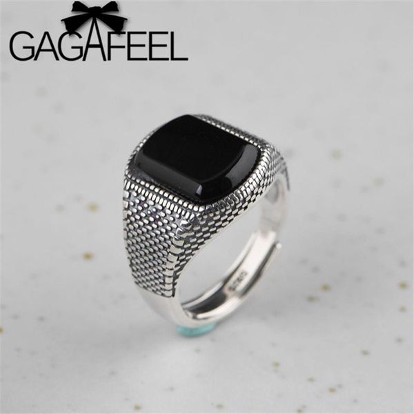 sterling silver black stone rings for men women vintage open ring punk thai jewelry cluster, Golden;silver
sterling silver black stone rings for men women vintage open ring punk thai jewelry cluster, Golden;silver