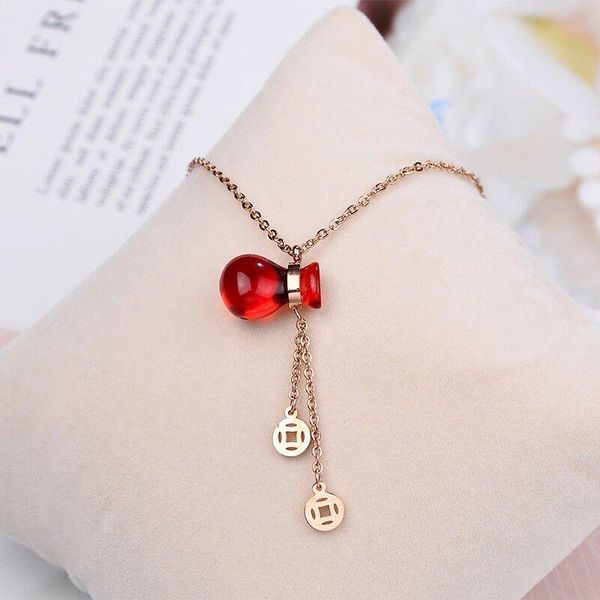 pendant necklaces selling personality wild niche design titanium steel red gourd coin tassel wallet fashion clavicle chain, Silver
pendant necklaces selling personality wild niche design titanium steel red gourd coin tassel wallet fashion clavicle chain, Silver